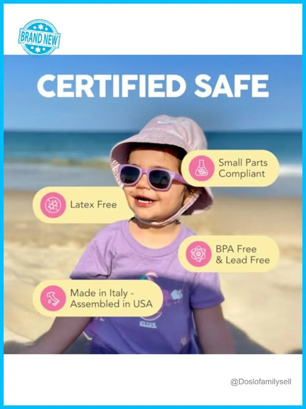 Unbreakable Polarized Toddler Sunglasses with Strap, Ages 2-4